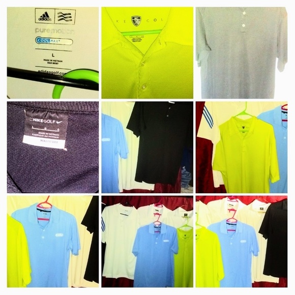BUNDLE LG MENS DRY FIT GOLF SHIRTS - Picture 1 of 6